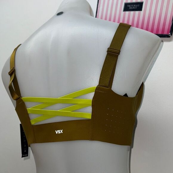 🔥Victoria's Secret olive green  Sports Bra with Front Zipper SZ 36D New - Picture 6 of 12